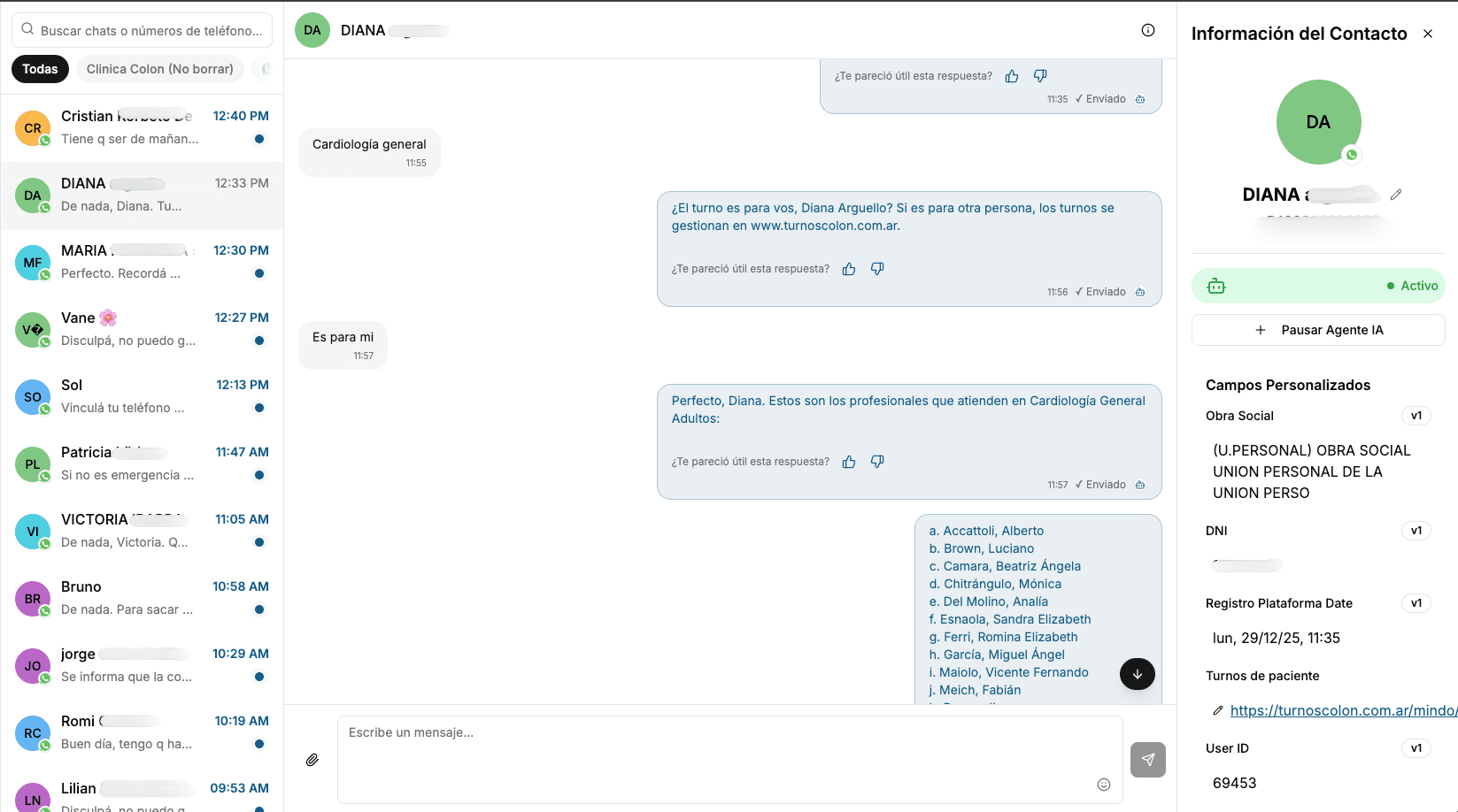 Selección de especialidad y médico